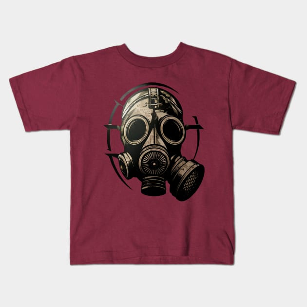 Steam Punk Gas Mask Kids T-Shirt by Infinite Legacy Designs